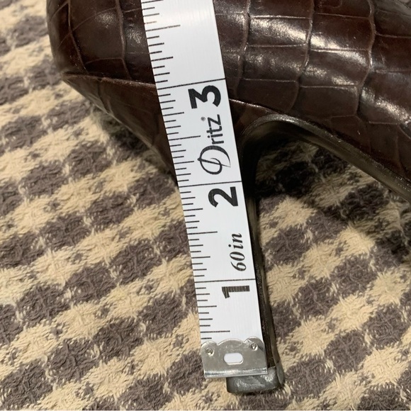 Nine West,size 9M, 3 inch, heel, leather, brown, - Picture 4 of 9